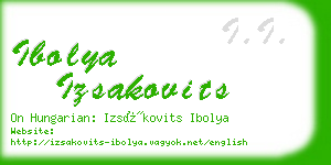 ibolya izsakovits business card